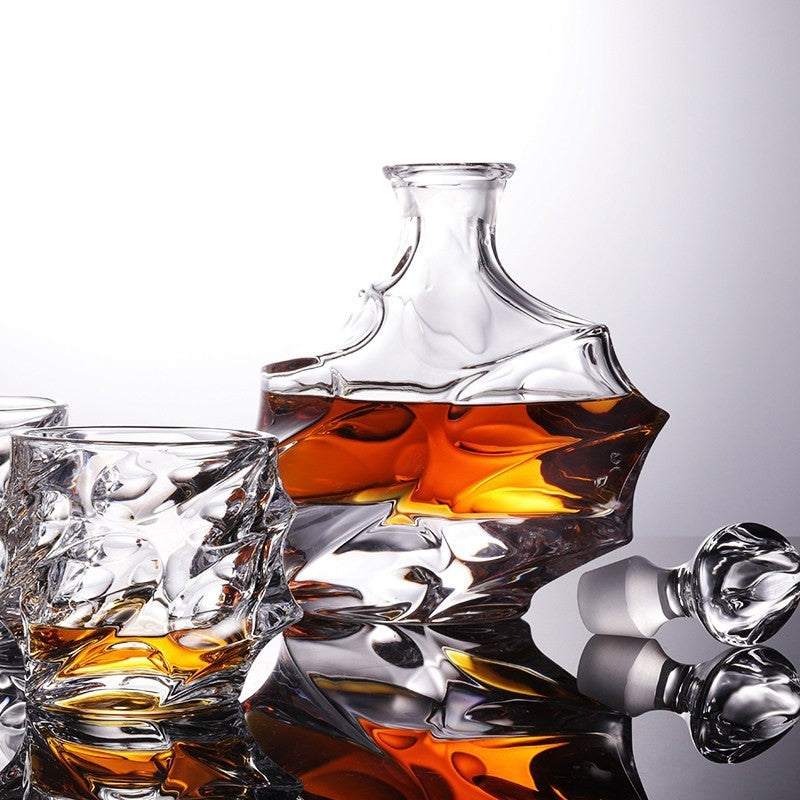 Discover the Elegance of the Crystal Ocean Bottle Whiskey Glass Wine Set