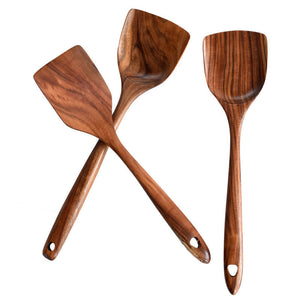 Elevate Your Cooking with the Acacia Wood Cutlery Spatula Spoon Set