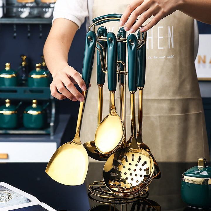 Elevate Your Cooking with Our 7 PCS Stainless Steel Silicone Kitchen Utensils