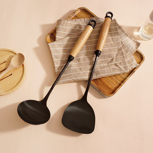 Elevate Your Cooking Experience with Our Kitchen Wooden Handle Utensils Set