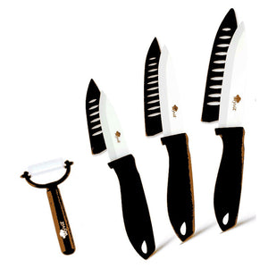 Discover the Fivepiece Set of White Bladed Ceramic Knives