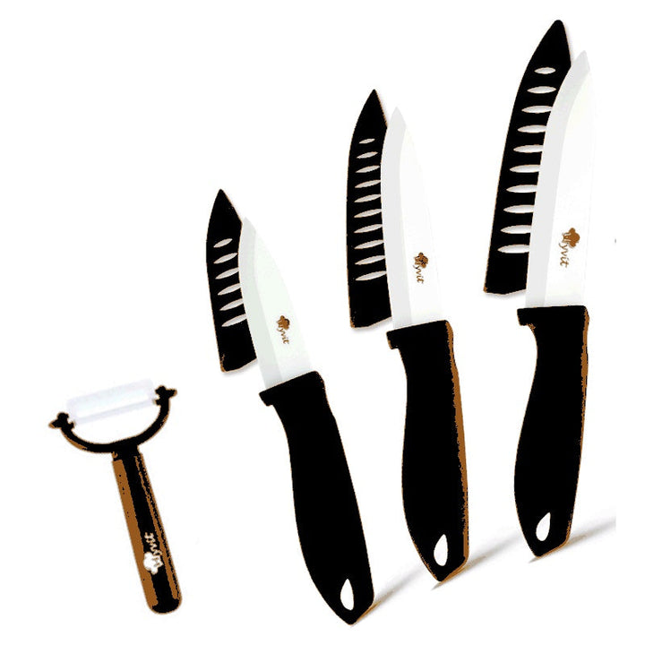 Discover the Fivepiece Set of White Bladed Ceramic Knives