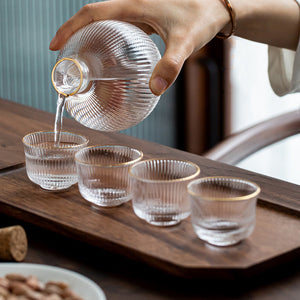 Elevate Your Sake Experience with the Creative Glass Vertical Grain Sake Wine Set