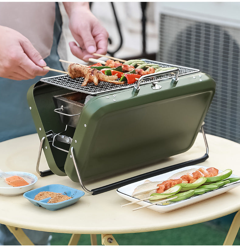 Experience the Joy of Outdoor Cooking with the Easy Travel Portable Charcoal Outdoor Grill