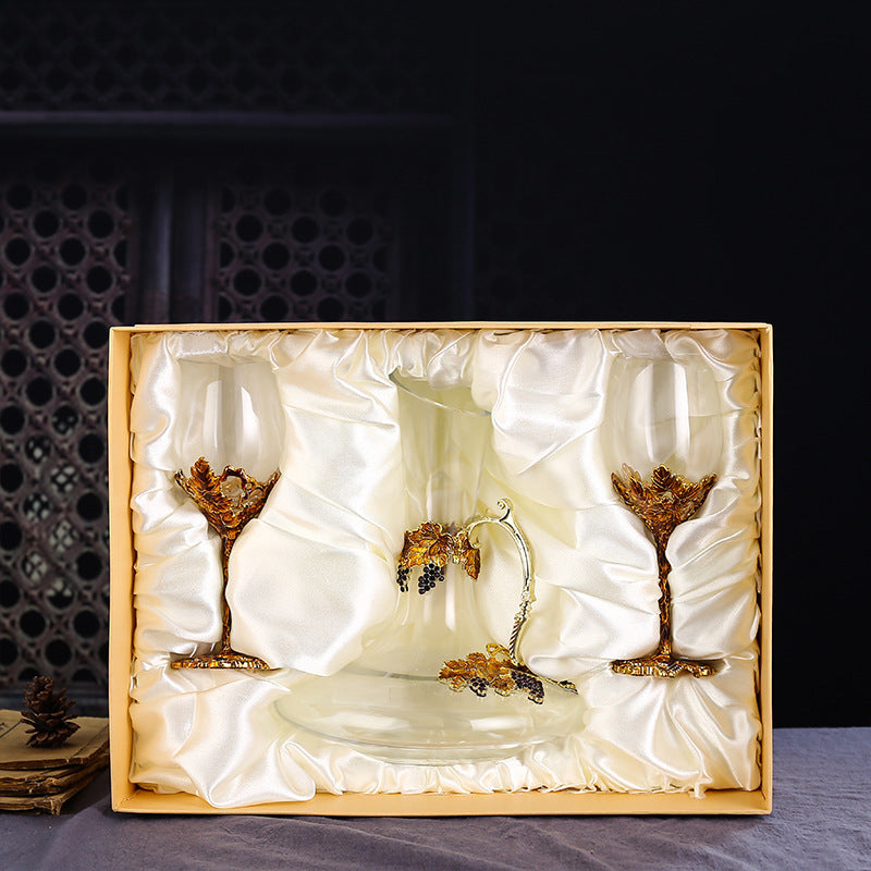 Enamel Red Wine Glass Decanter Set