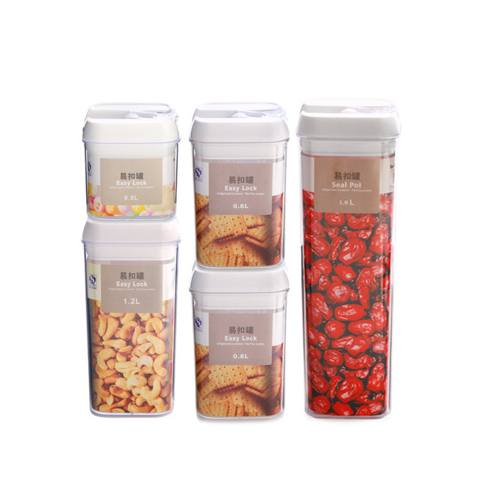 Seven-Piece Plastic Food Storage Cans
