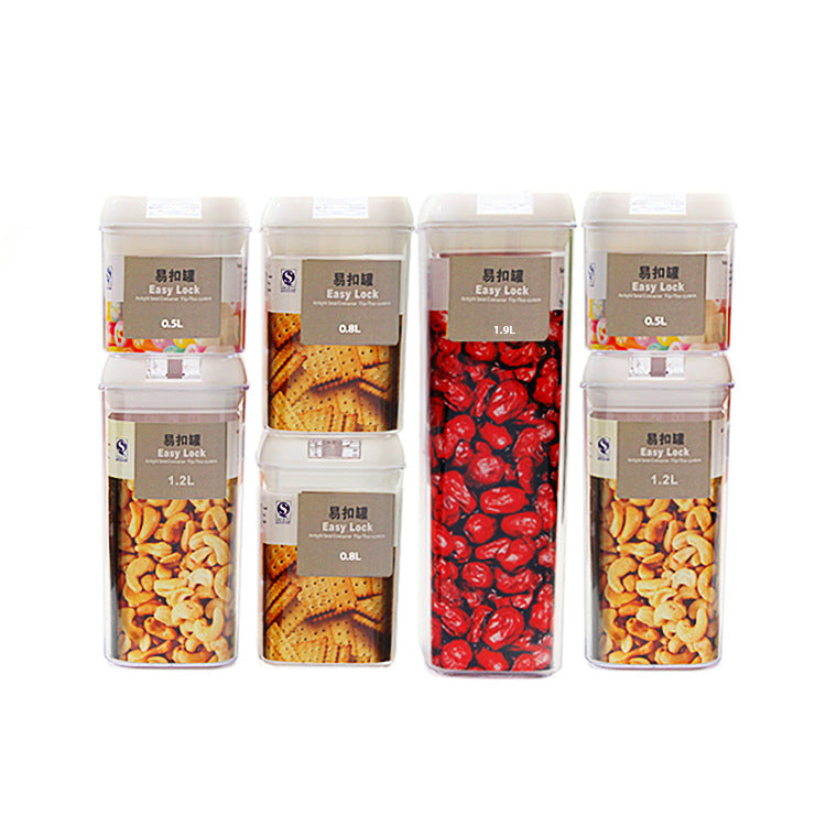 Seven-Piece Plastic Food Storage Cans