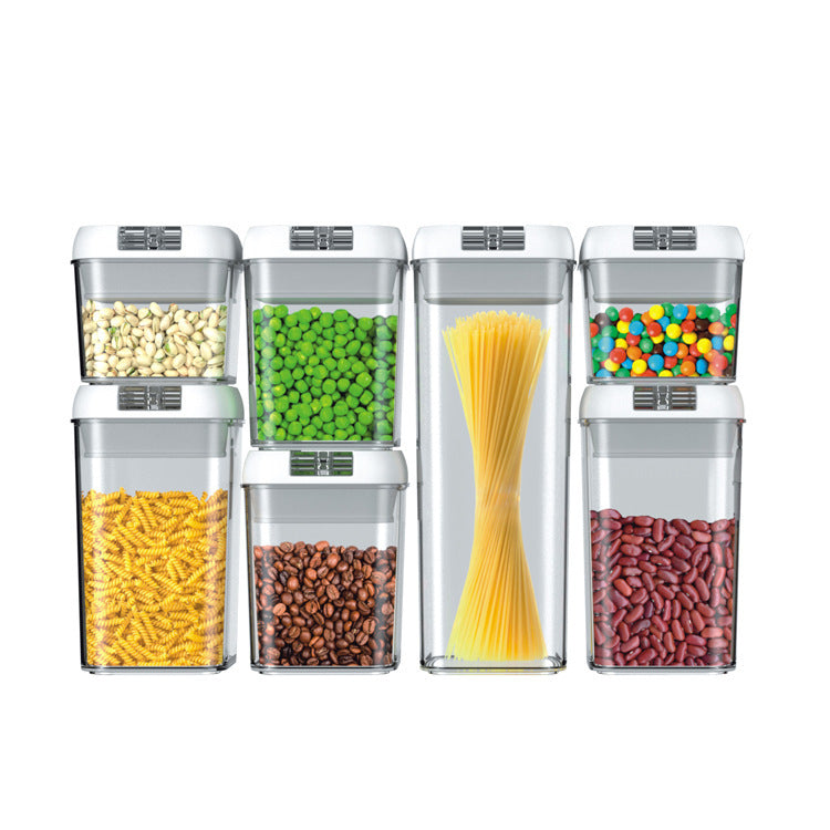 Seven-Piece Plastic Food Storage Cans