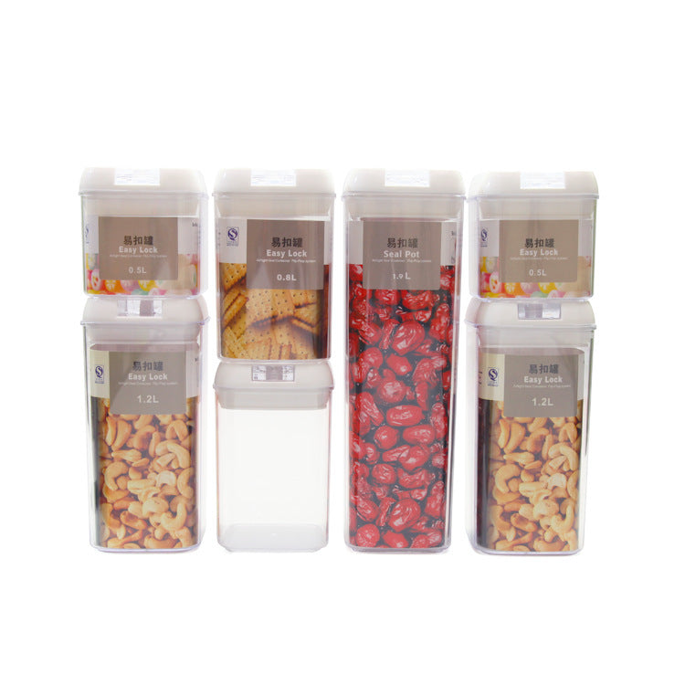Seven-Piece Plastic Food Storage Cans