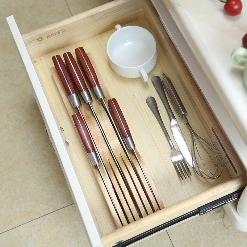 Horizontal Wooden Knife Holder