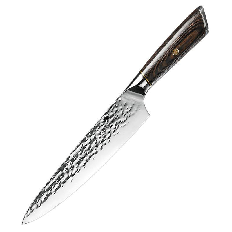 Wooden Handle Forged Hammered Kitchen Knives