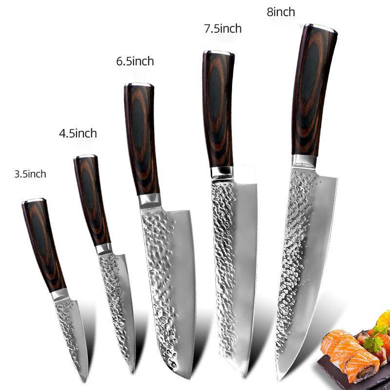 Stainless steel kitchen knives with knife set