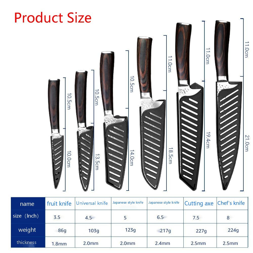Stainless steel kitchen knives with knife set