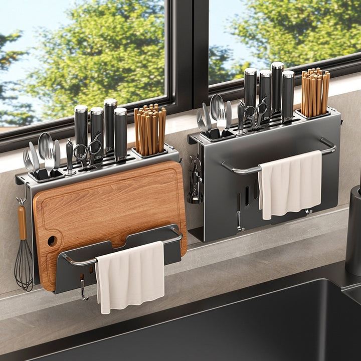 Wall-mounted Multi-functional Kitchen Rack