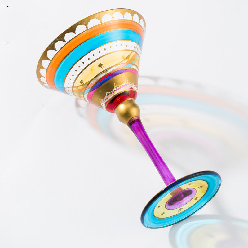 Red Goblet Glass Wine Set