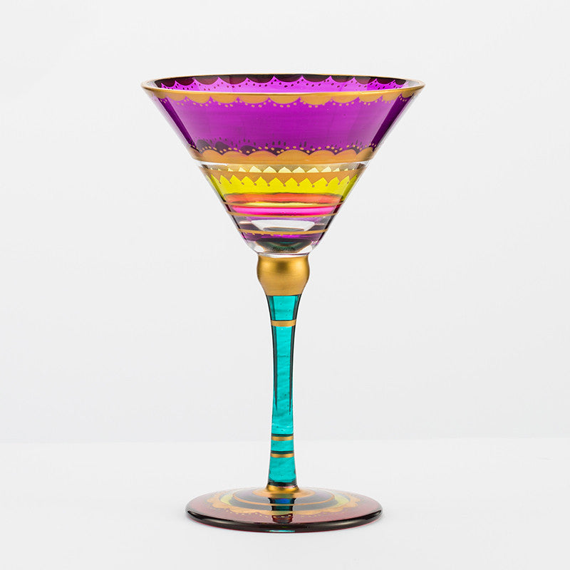 Red Goblet Glass Wine Set