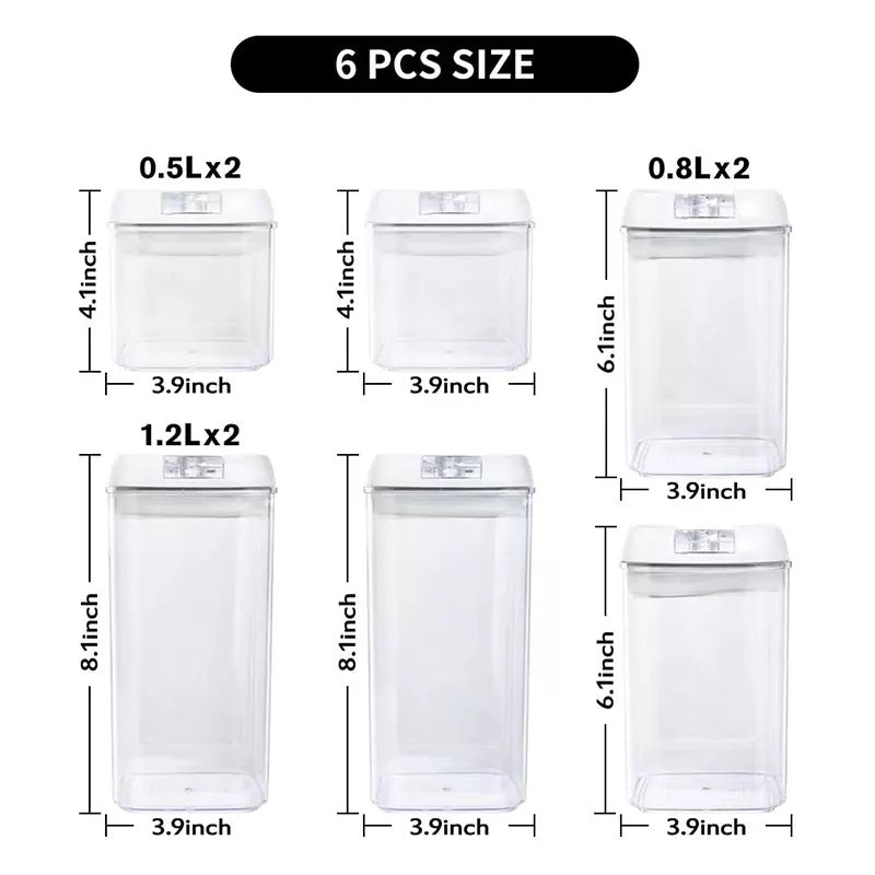 6pcs Set Easy Lock Food Storage Containers