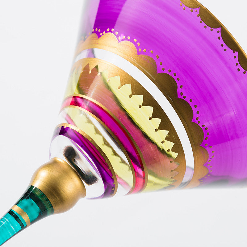 Red Goblet Glass Wine Set